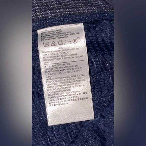 Banana Republic Women’s Slim-Tapered Cropped Pants Blue Micro Check 30 NWT - Picture 5 of 10